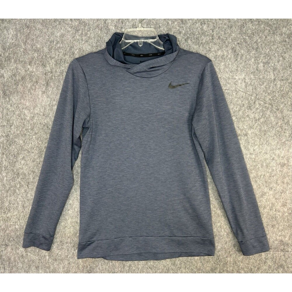 Nike Dri-Fit Pullover Hoodie Shirt Men’s S Blue Long Sleeve Performance